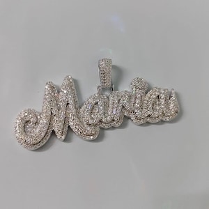 Real Moissanite Pendant| 3ctw Men's Customisable "NAME Pendant"| Custom Charm| Hip Hop Pendant | Moissanite Pendant| Gift Christmas