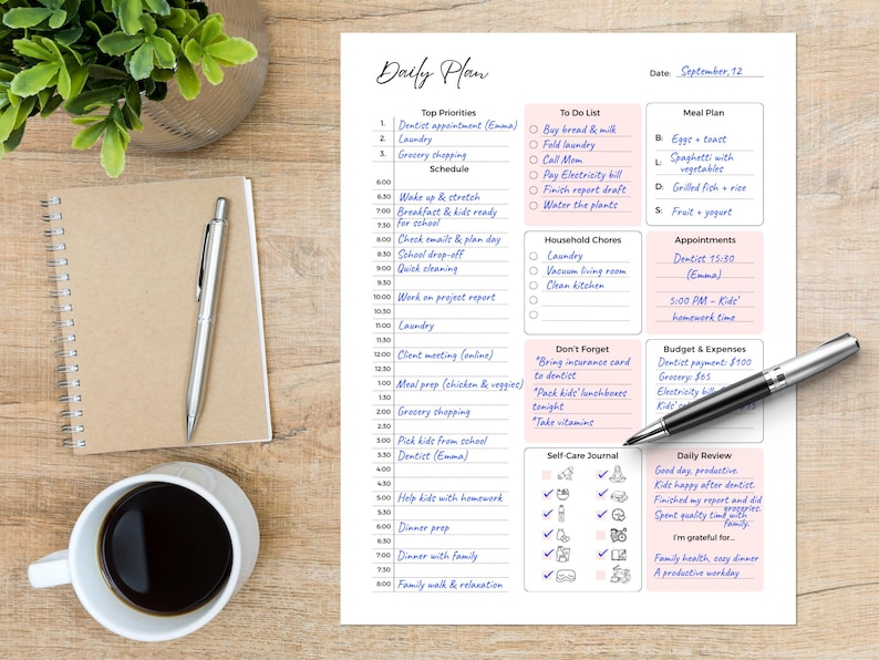 Busy Mom Planner: Printable Family Organizer (PDF Download A4/US Letter Size) image 3