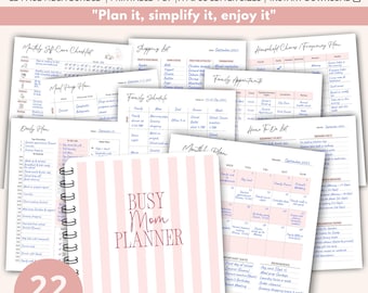 Busy Mom Planner: Printable Family Organizer (PDF Download A4/US Letter Size)