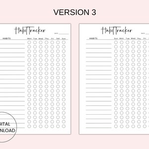 Weekly Habit Tracker Printable Habit Tracker Template - Etsy