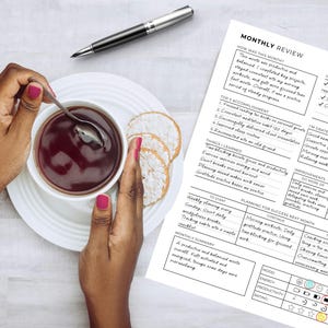 Monthly Reflection Printable Bundle: Review, Evaluation, Summary, Personal Growth, Self Improvement, Fillable image 9