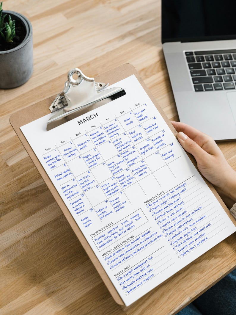 Work Planner: Printable, Office Organizer, Work Management, Freelancer, Productivity, Business image 6