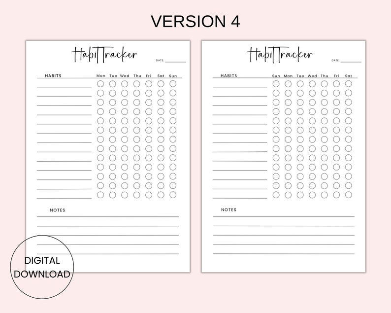 Weekly Habit Tracker Printable Habit Tracker Template - Etsy