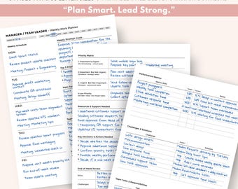 Manager - Team Leader Weekly Work Planner