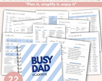 Busy Dad Planner, Printable Family Organizer, Family Schedule (PDF Download A4/US Letter Size)