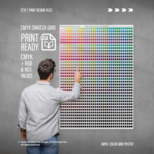 CMYK印刷可能なカラーグリッドポスター - 4チャンネルカラーチャートマトリックス | プリントスタジオリファレンス