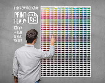 CMYK Printable Color Grid Poster – 4 Channel Color Chart Matrix | Print Studio Reference