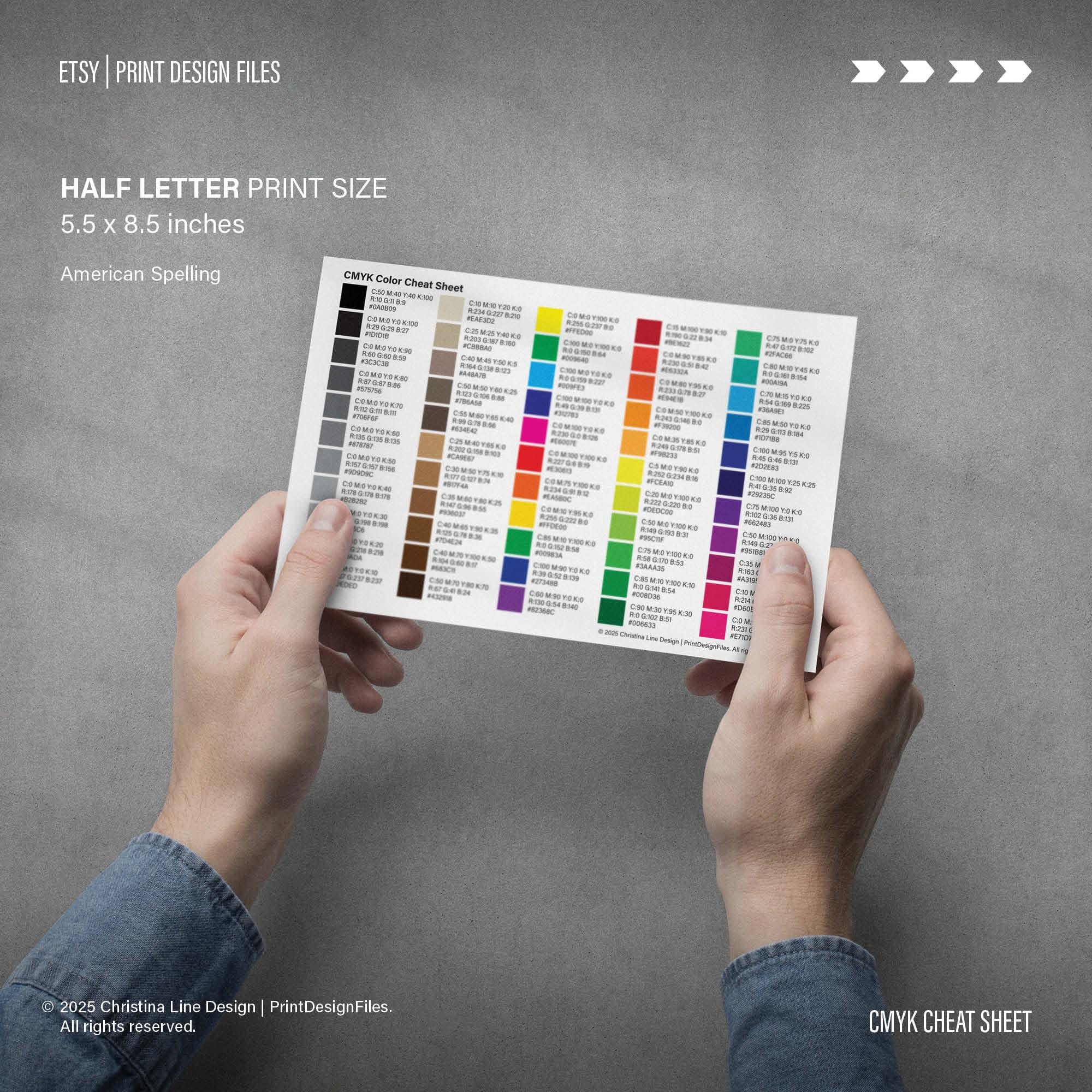 Printable Color Cheat Sheet – 55 Essential Swatches | CMYK, RGB