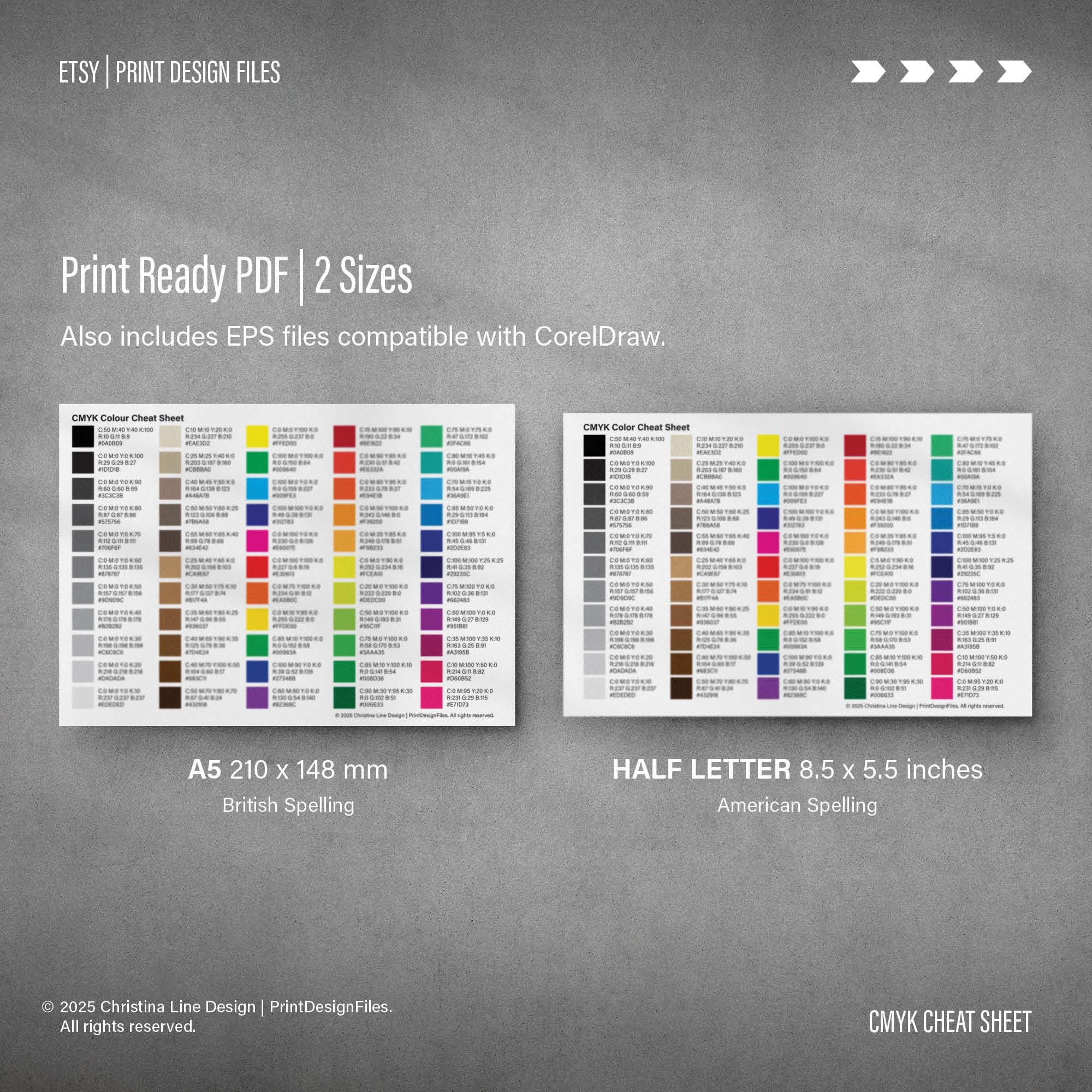 Printable Color Cheat Sheet – 55 Essential Swatches | CMYK, RGB & HEX ...
