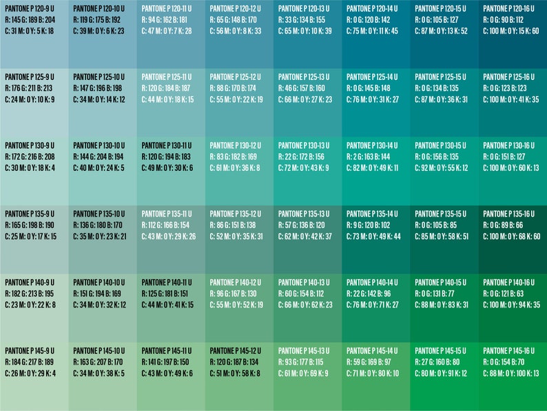 Pantone CMYK Coated and Uncoated Color Swatches Charts 2100x945mm Size