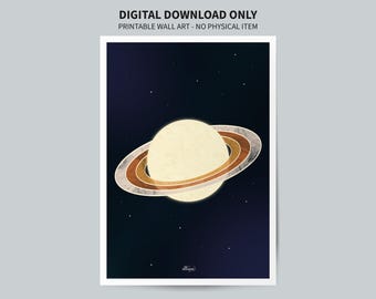 Saturno de noche - Arte digital (para verter sobre la impresión)