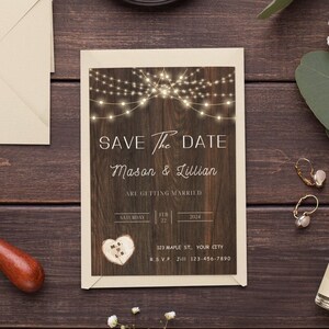 Rustic Save the Date Template Minimalist Save The Date Printable Save the Date Digital Save the Date Announcement Editable Instant Download