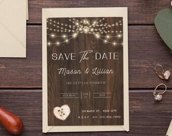 Rustic Save the Date Template Minimalist Save The Date Printable Save the Date Digital Save the Date Announcement Editable Instant Download