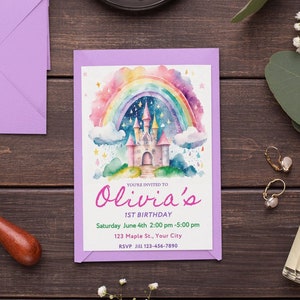 Princess Birthday Invitation Template Princess Birthday Invite Princess party Girl Birthday Party Invitation Princess Castle Birthday invite
