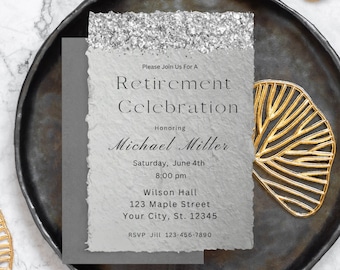 Retirement Party Invitation Retirement Invitation Template Retirement Instant Download Black and White Retirement Invite Retirement Dinner