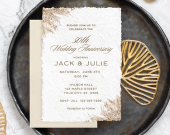 Wedding Anniversary Invitation Template 10th 20th 30th 40th 60th 50th wedding anniversary invite digital printable golden anniversary invite