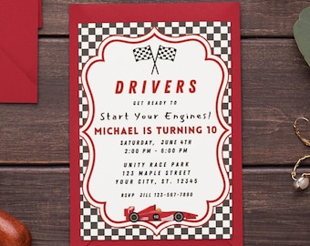 Race Car Birthday Invitation Template Racing Birthday Invitation Race Car Birthday Race Track Invitation Two Fast Sports Car Birthday Invite
