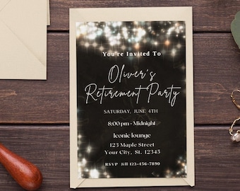 Retirement Party Invitation Retirement Invitation Template Retirement Instant Download Black and White Retirement Invite Retirement Dinner