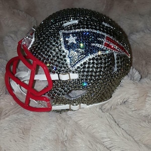 Swarovski Crystal New England Patriots Helmet bling helmet sports lover gift ideas NFL football gift dad gift ideas super bowl party ideas