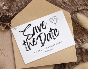 Modello Save the Date elegante Modello Save The Date minimalista stampabile Modello Save the Date per annuncio di matrimonio fai da te Download immediato digitale