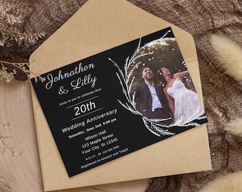Wedding Anniversary Invitation Template 20th 30th 25th 50th 40th 60th 10th wedding anniversary invite digital printable floral anniversary