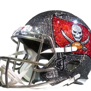 Swarovski Crystal Full Size Tampa Bay Buccaneers Helmet bling helmet dad gift ideas sports lover gift ideas NFL gift super bowl party ideas