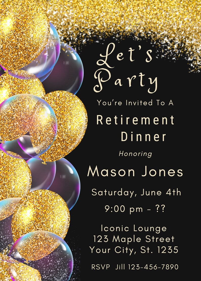 Retirement Party Invitation Retirement Invitation Template Retirement ...
