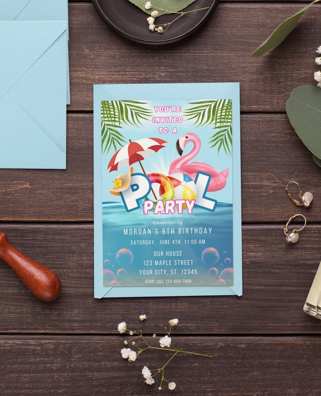 Pool Party Invitation Pool Party Birthday Invitation Editable Pool ...
