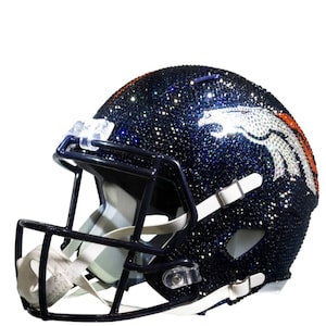 Swarovski Crystal Full Size Denver Broncos Helmet bling helmet dad gift ideas sports lover gift ideas broncos NFL gift super bowl party idea