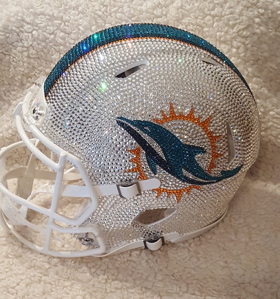blinged out football helmets Swarovski Crystal Miami Dolphins Helmet, Bling Football Helmet