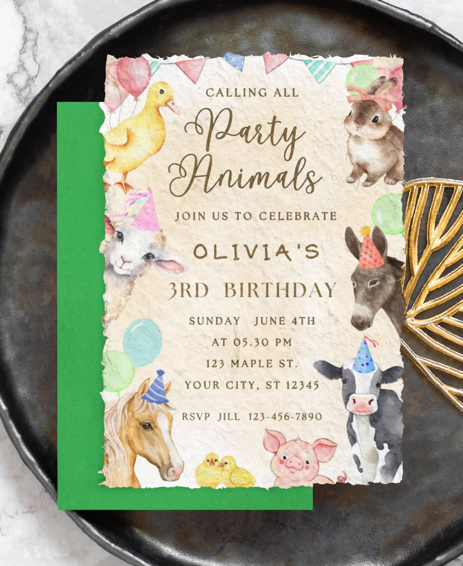 Editable Farm Animals Birthday Party Invitation Farm Barnyard 1st ...