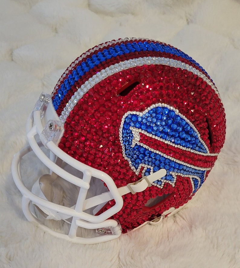 Swarovski Crystal Buffalo Bills Mini Helmet, Bling Helmet, Dad Gift