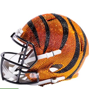 Swarovski Crystal Cincinnati Bengals Helmet bling helmet dad gift ideas sports lover gift ideas NFL gift bengal football super bowl ideas