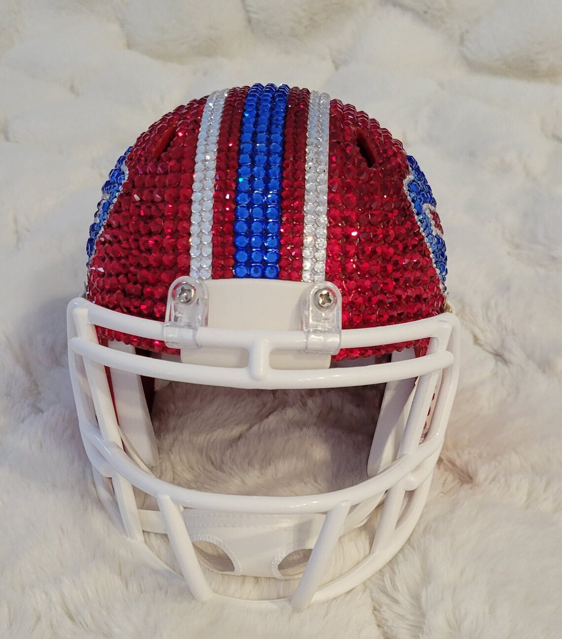 Swarovski Crystal Buffalo Bills Mini Helmet, Bling Helmet, Dad Gift