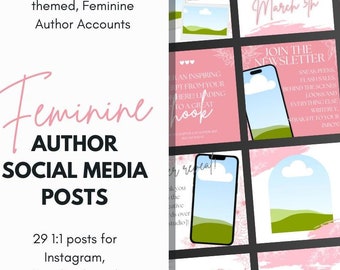 Feminine Floral Romance or Poetry Author Canva Social Media Templates - Editable Canva Files for Indie Authors