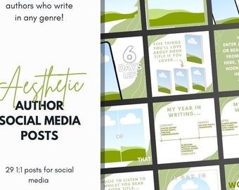 Modern Minimal Aesthetic Poetry or Fiction Author Canva Social Media Templates - Editable Canva Files for Indie Authors