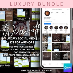 Werewolf Author Canva Luxury Social Media Bundle - Editable Canva Templates for Indie Authors