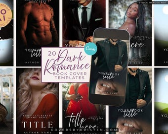Romance Book Cover Generator for Indie Authors, Canva Book Cover Templates with custom overlays for Romance authors