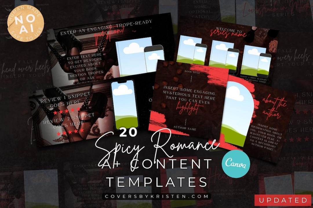 20 Spicy Dark Romance Author Canva Amazon A+ Content Templates ...
