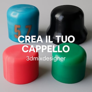 Pack of 5 Hat Blocks 56-58-59-60-62 – 3D Printed, Customizable Height (12-23 cm) – Millinery Tool Handmade in Italy”