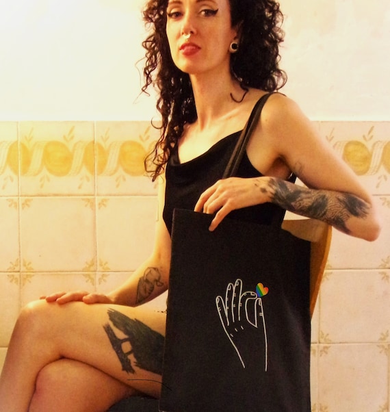 Pride Tote Bag, LGBTTQIA+, Rainbow Heart Design, Vegan, Ethical, Cotton, Friends Gift, For Lovers, FREE UK Delivery