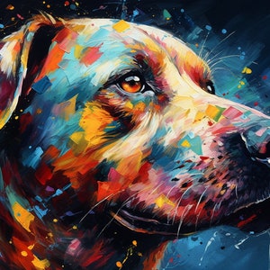 Dog Painting, Vibrant, Digital Art