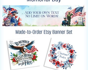 Made-to-Order Etsy Shop Memorial Day Banner Set