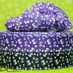 Halloween Spooky Eyes Grosgrain Ribbon 3 Yards