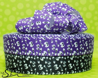 Halloween Spooky Eyes Grosgrain Ribbon 3 Yards