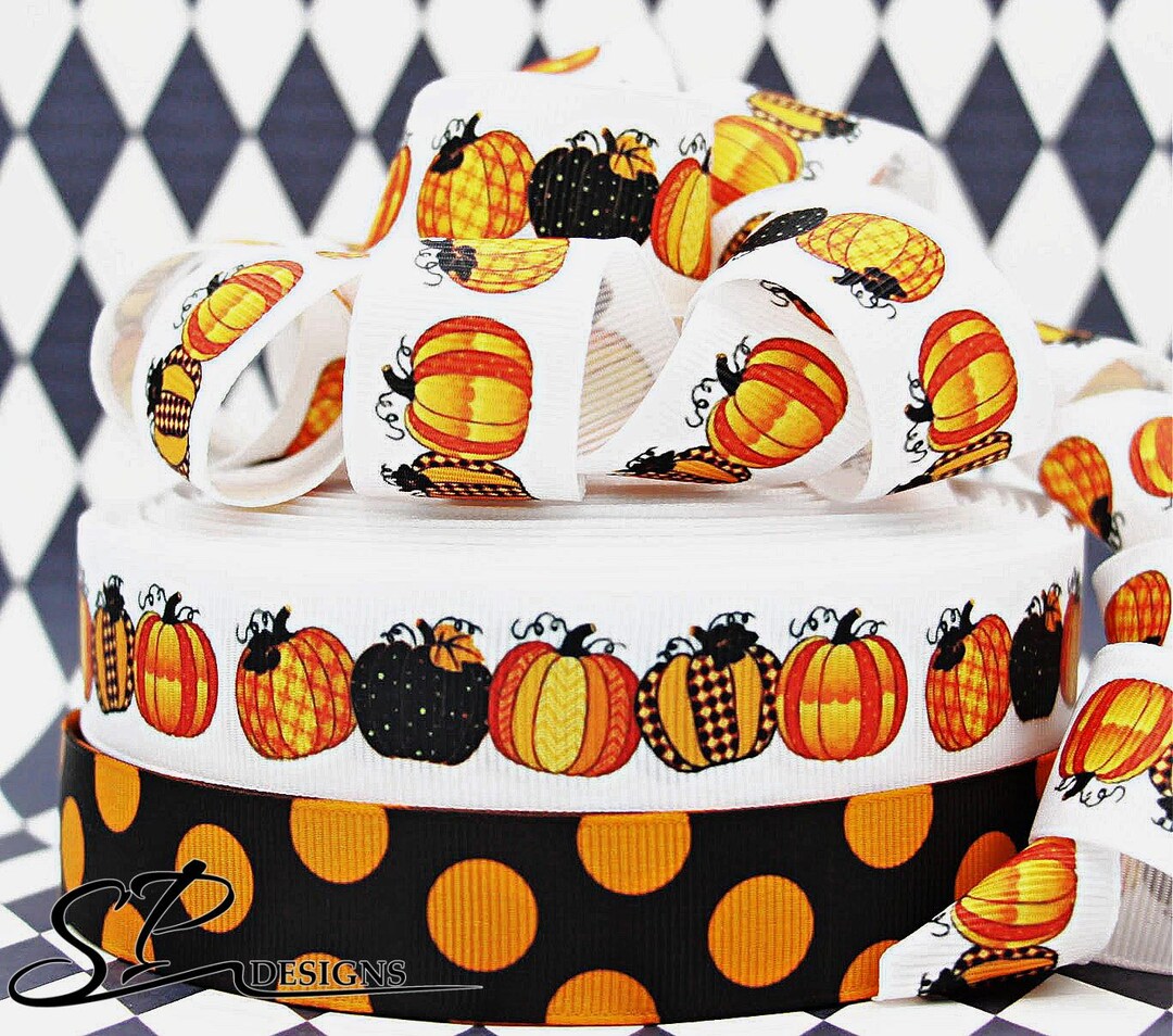 Pumpkin, Autumn, Fall Grosgrain Ribbon 3 Yards - Etsy