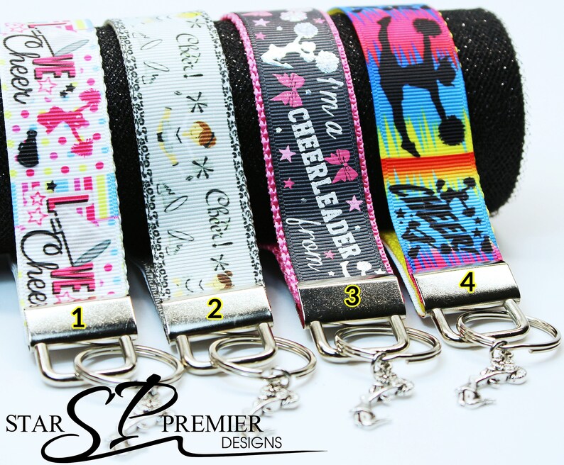 Cheerleading Ribbon Keychains Key Fob Wristlet, Cheer - Etsy