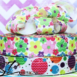 Flower Grosgrain Ribbon 3 Yards