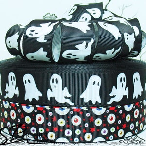 Ghost Halloween Grosgrain Ribbon 3 Yards