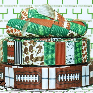Football Grosgrain Ribbon 3 Yards